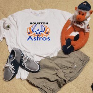 Houston Astros Baseball Custom Star White Tshirt